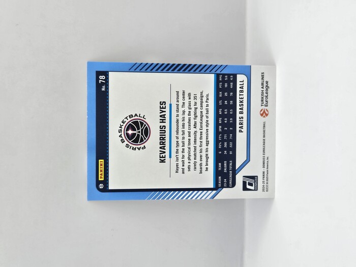 24-25 PANINI DONRUSS EUROLEAGUE PARIS BASKETBALL KEVARIUS HAYES GOLD LASER 09/10