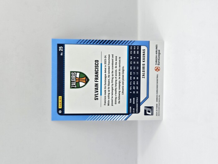 24-25 PANINI DONRUSS EUROLEAGUE ZALGIRIS SYLVAIN FRANCISCO PURPLE PRESS PROOF ''200/275