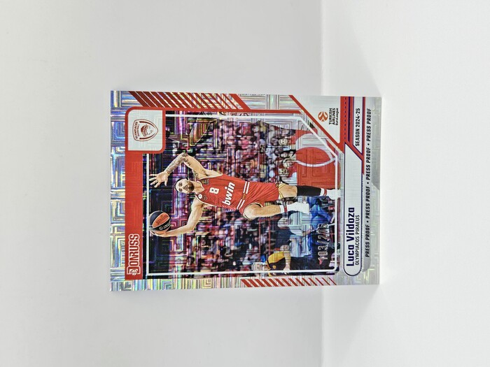2024-25 PANINI DONRUSS EUROLEAGUE OLYMPIACOS LUCA VILDOZA PURPLE PRESS PROOF 103/275