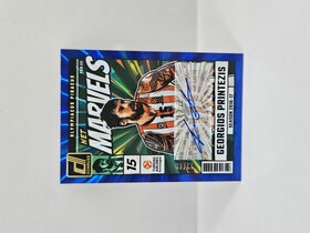 2024-25 PANINI DONRUSS EUROLEAGUE OLYMPIACOS GEORGIOS PRINTEZIS BLUE ''NET MARVELS'' AUTOGRAPH 13/49