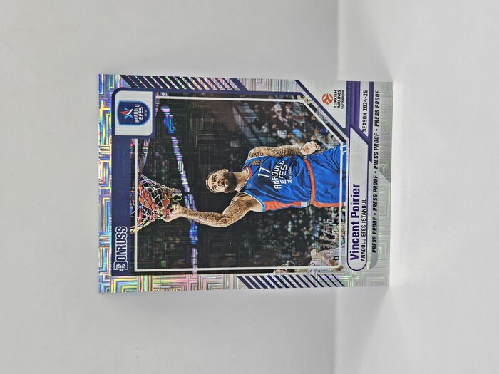 24-25 PANINI DONRUSS EUROLEAGUE ANADOLU EFES VINCENT POIRIER PURPLE PRESS PROOF 097/275