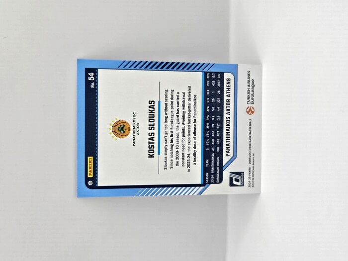 24-25 PANINI DONRUSS EUROLEAGUE PANATHINAIKOS KOSTAS SLOUKAS BLUE LAZER 41/49