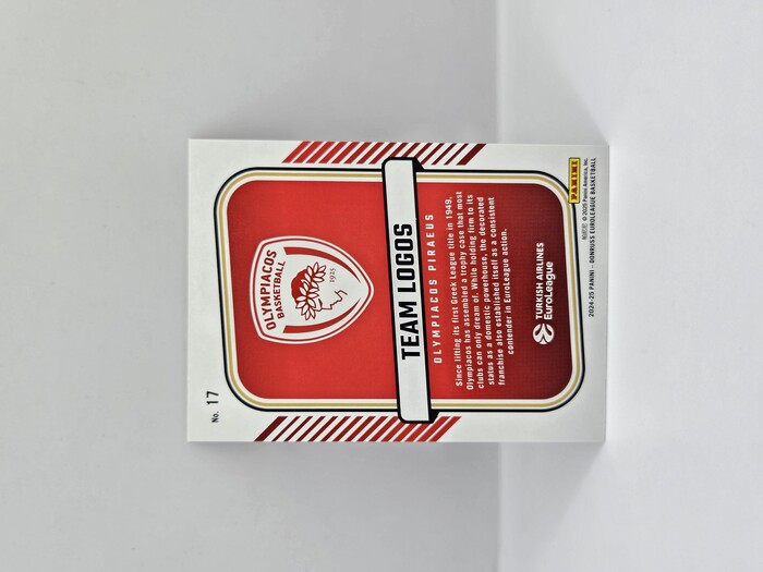 2024-25 PANINI DONRUSS EUROLEAGUE OLYMPIACOS TEAM LOGOS 25TH ANNIVERSARY PARALLEL 15/25