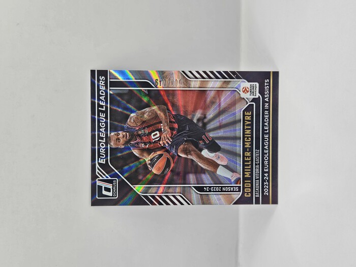 24-25 PANINI DONRUSS EUROLEAGUE BASKONIA CODI MILLER-MCINTYRE ''EUROLEAGUE LEADERS'' SILVER LASER 001/149