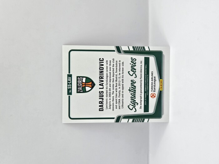 24-25 PANINI DONRUSS EUROLEAGUE ZALGIRIS DARJUS LAVRINOVIC ''SIGNATURE SERIES'' RED LASER 21/99