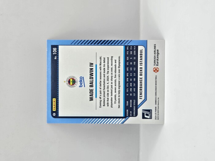 24-25 PANINI DONRUSS EUROLEAGUE FENERBAHCE WADE BALDWIN PURPLE LASER 71/99
