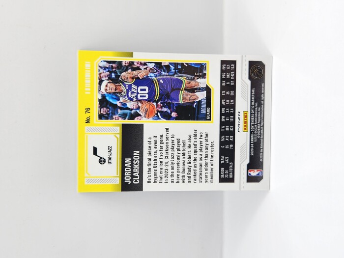 2023-24 PANINI CONTENDERS OPTIC JORDAN CLARKSON ''SEASON TICKET'' GREEN PULSAR 18/25
