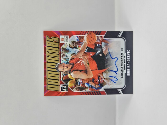 24-25 PANINI DONRUSS EUROLEAGUE BASKONIA IGOR RAKOCEVIC ''DOMINATORS'' RED LASER AUTOGRAPH 53/99