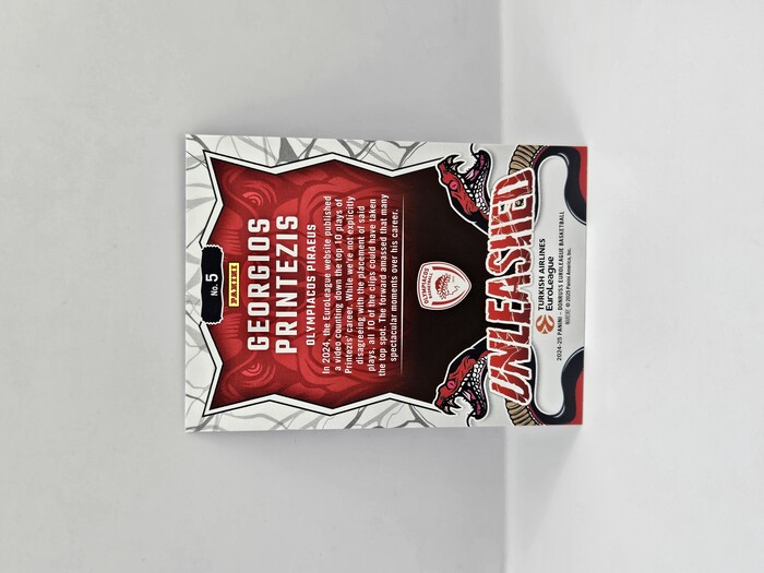 2024-25 PANINI DONRUSS EUROLEAGUE OLYMPIACOS GEORGIOS PRINTEZIS BLUE ''UNLEASHED'' 25/49