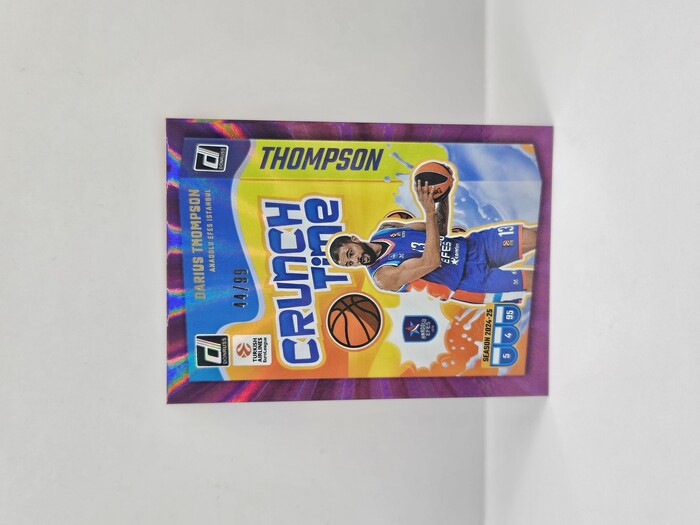 24-25 PANINI DONRUSS EUROLEAGUE ANADOLU EFES DARIUS THOMPSON CRUNCH TIME PURPLE LASER 44/99