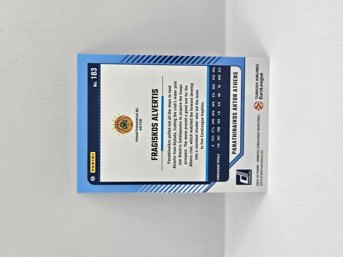24-25 PANINI DONRUSS EUROLEAGUE PANATHINAIKOS FRAGISKOS ALVERTIS PURPLE PRESS PROOF 025/275