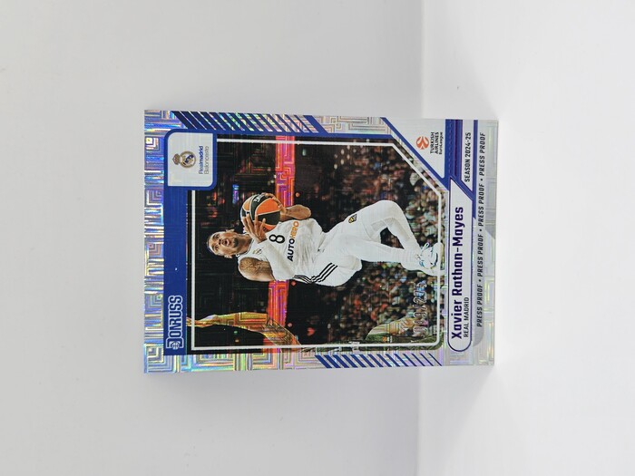24-25 PANINI DONRUSS EUROLEAGUE REAL MADRID XAVIER RATHAN-MAYES PURPLE PRESS PROOF 049/275