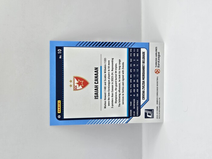 24-25 PANINI DONRUSS EUROLEAGUE CRVENA ZVEZDA ISAIAH CANAAN SILVER LASER 105/149