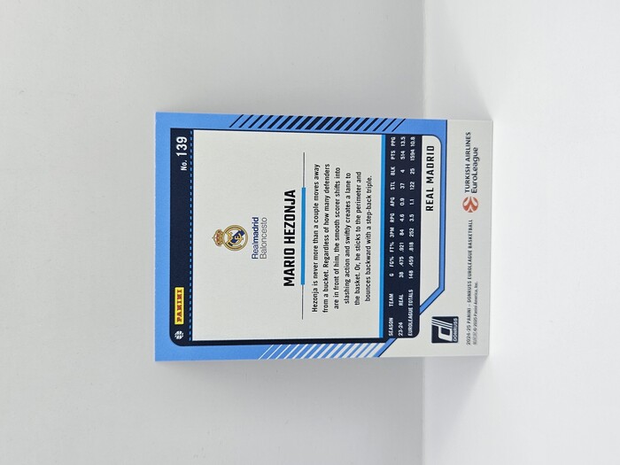24-25 PANINI DONRUSS EUROLEAGUE REAL MADRID MARIO HEZONJIA PURPLE PRESS PROOF 218/275