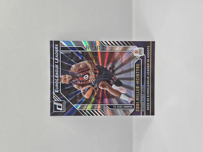24-25 PANINI DONRUSS EUROLEAGUE BASKONIA CODI MILLER-MCINTYRE ''EUROLEAGUE LEADERS'' SILVER LASER 026/149