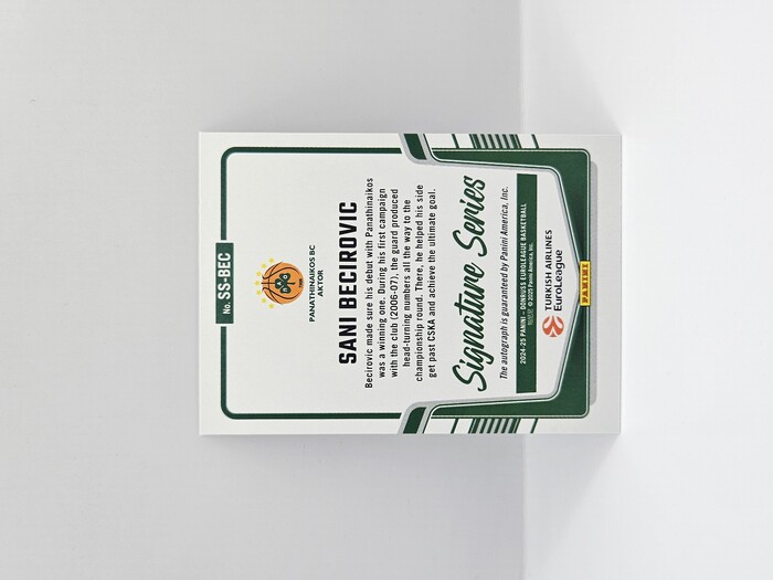 24-25 PANINI DONRUSS EUROLEAGUE PANATHINAIKOS SANI BECIROVIC ''SIGNATURE SERIES'' AUTOGRAPH