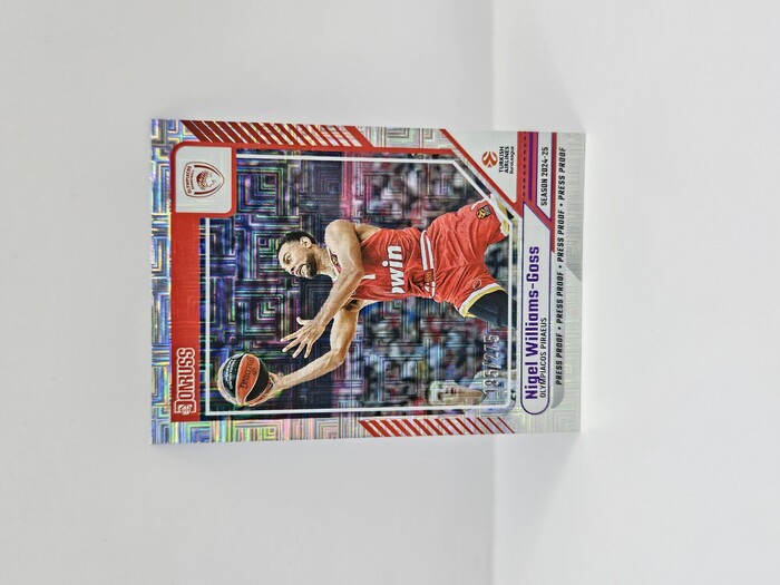 2024-25 PANINI DONRUSS EUROLEAGUE OLYMPIACOS NIGEL WILLIAMS-GOSS PURPLE PRESS PROOF 185/275