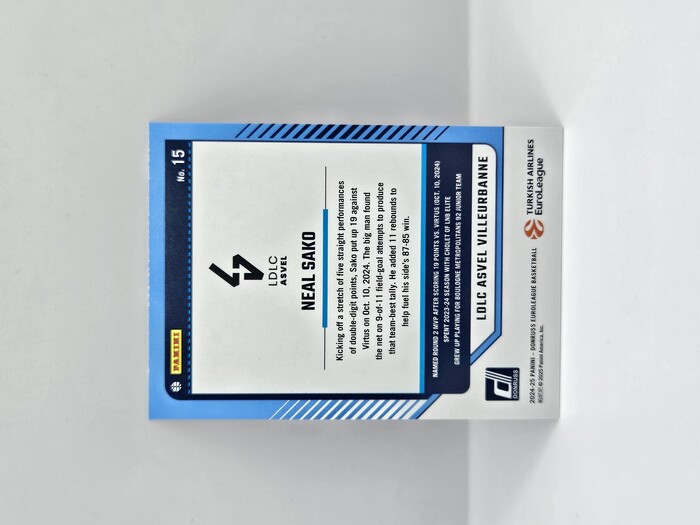 24-25 PANINI DONRUSS EUROLEAGUE LDLC ASVEL NEAL SAKO PURPLE PRESS PROOF 030/275