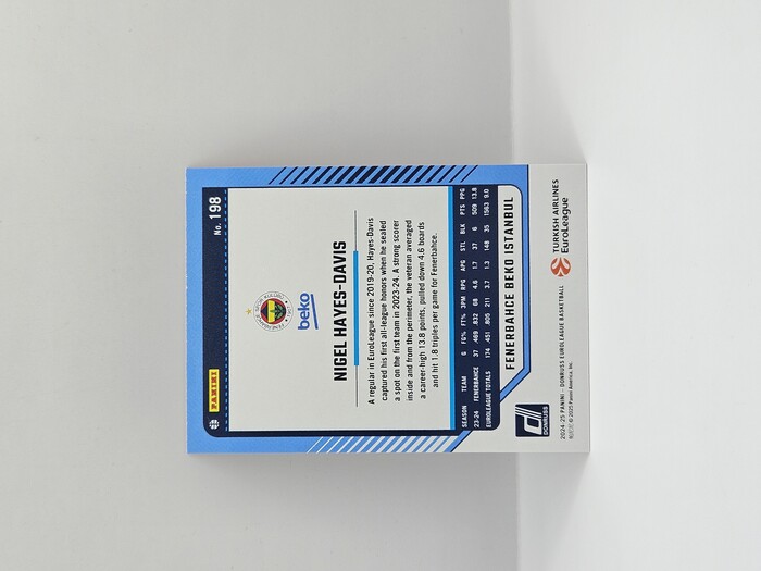 24-25 PANINI DONRUSS EUROLEAGUE FENERBAHCE NIGEL HAYES-DAVIS ORANGE LAZER 37/75