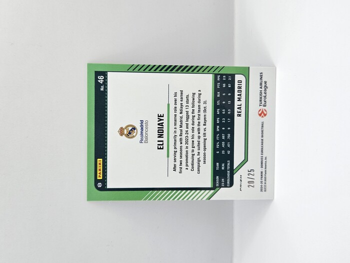 24-25 PANINI DONRUSS OPTIC EUROLEAGUE REAL MADRID ELI NDIAYE 25TH ANNIVERSARY 20/25