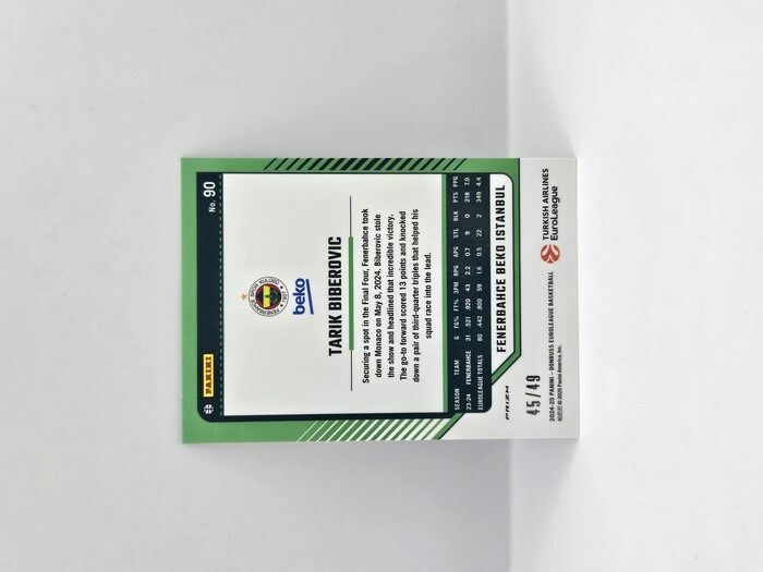 24-25 PANINI DONRUSS OPTIC EUROLEAGUE FENERBAHCE TARIK BIBEROVIC BLUE 45/49