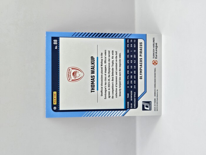 2024-25 PANINI DONRUSS EUROLEAGUE OLYMPIACOS THOMAS WALKUP SILVER LASER 138/149