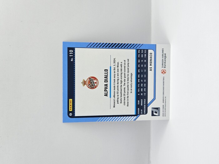 24-25 PANINI DONRUSS EUROLEAGUE MONACO ALPHA DIALLO PURPLE PRESS PROOF 199/275