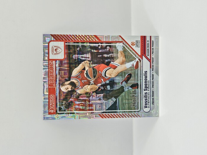 2024-25 PANINI DONRUSS EUROLEAGUE OLYMPIACOS VASSILIS SPANOULIS PURPLE PRESS PROOF 254/275
