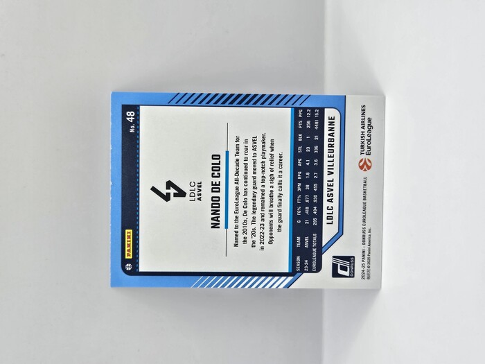 24-25 PANINI DONRUSS EUROLEAGUE LDLC ASVEL NANDO DE COLO PURPLE PRESS PROOF 274/275