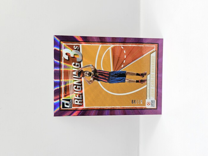 24-25 PANINI DONRUSS EUROLEAGUE BARCELONA JUAN CARLOS NAVARRO REIGNING 3S PURPLE LASER 51/99