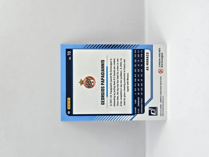 24-25 PANINI DONRUSS EUROLEAGUE MONACO GEORGIOS PAPAGIANNIS PURPLE LASER 72/99