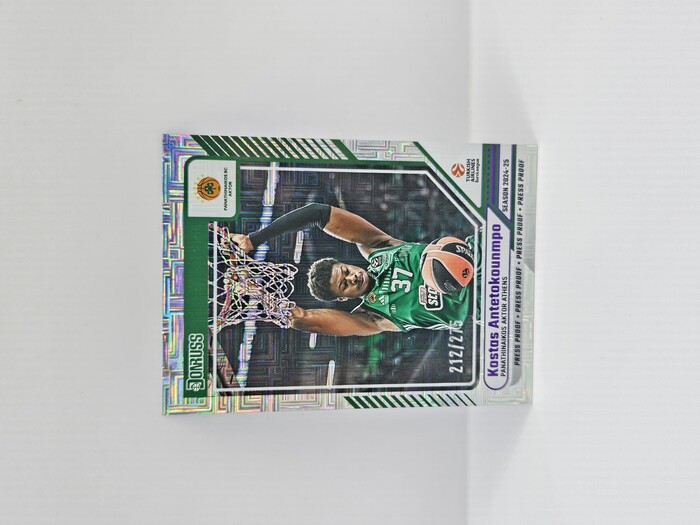 24-25 PANINI DONRUSS EUROLEAGUE PANATHINAIKOS KOSTAS ANTETOKOUNMPO PURPLE PRESS PROOF 212/275