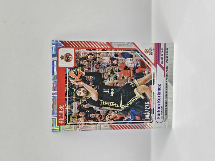 24-25 PANINI DONRUSS EUROLEAGUE MONACO FURKAN KORKMAZ PURPLE PRESS PROOF 006/275