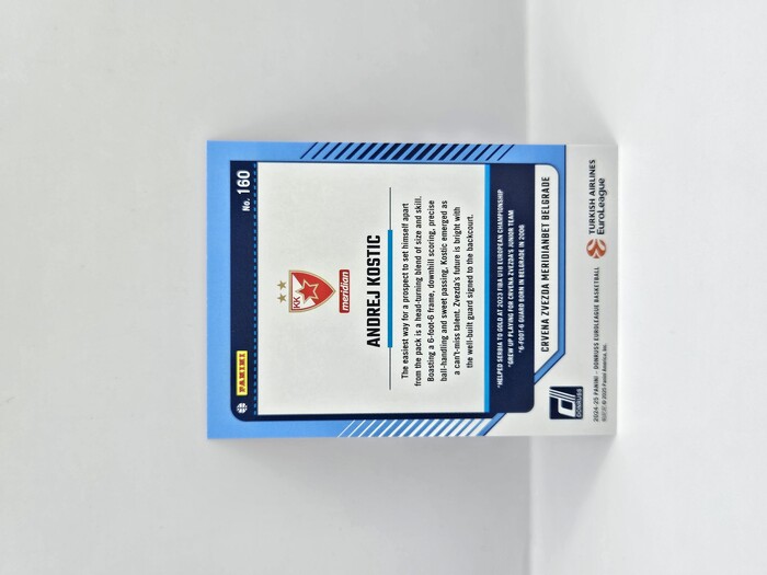 24-25 PANINI DONRUSS EUROLEAGUE CRVENA ZVEZDA ANDREJ KOSTIC PURPLE PRESS PROOF 060/275