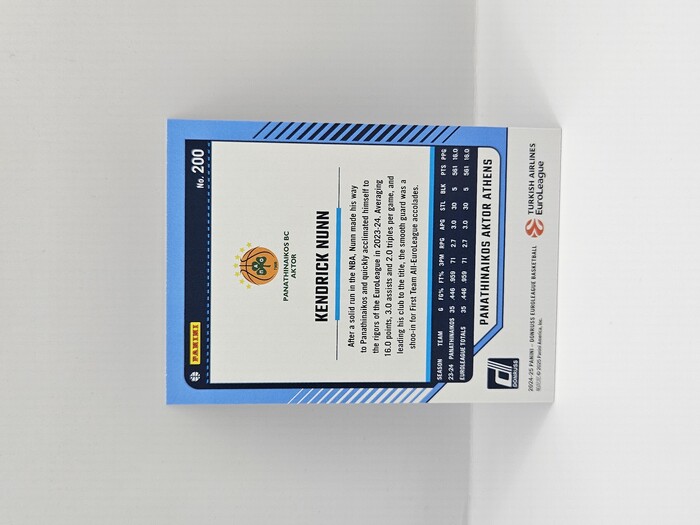 24-25 PANINI DONRUSS EUROLEAGUE PANATHINAIKOS KENDRICK NUNN SILVER LASER 119/149