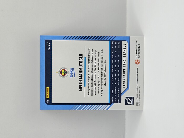 24-25 PANINI DONRUSS EUROLEAGUE FENERBAHCE MELIH MAHMUTOLGOU SILVER LAZER 074/149