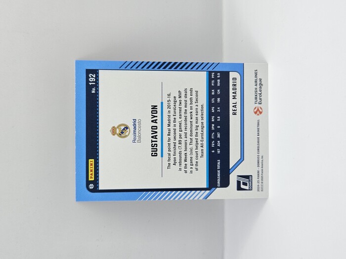 24-25 PANINI DONRUSS EUROLEAGUE REAL MADRID GUSTAVO AYON 25TH ANNIVERSARY 10/25