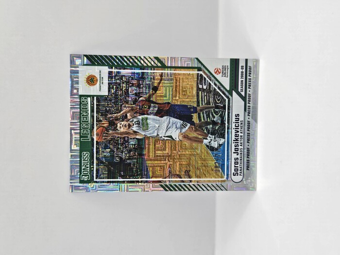 24-25 PANINI DONRUSS EUROLEAGUE PANATHINAIKOS SARAS JASIKEVICIUS PURPLE RPESS PROOF 002/275