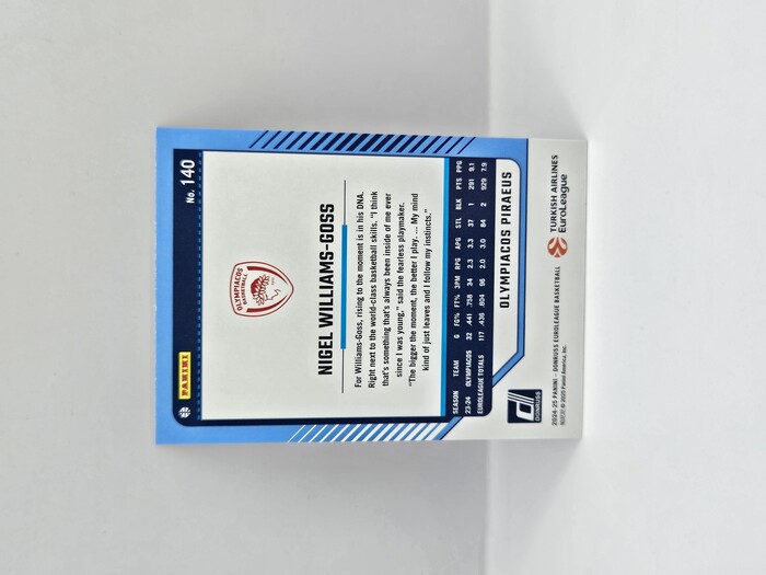 2024-25 PANINI DONRUSS EUROLEAGUE OLYMPIACOS NIGEL WILLIAMS-GOSS ORANGE LASER 53/75