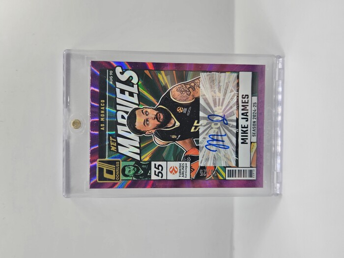 24-25 PANINI DONRUSS EUROLEAGUE MONACO MIKE JAMES NET MARVELS AUTOGRAPH PURPLE LASER 16/25
