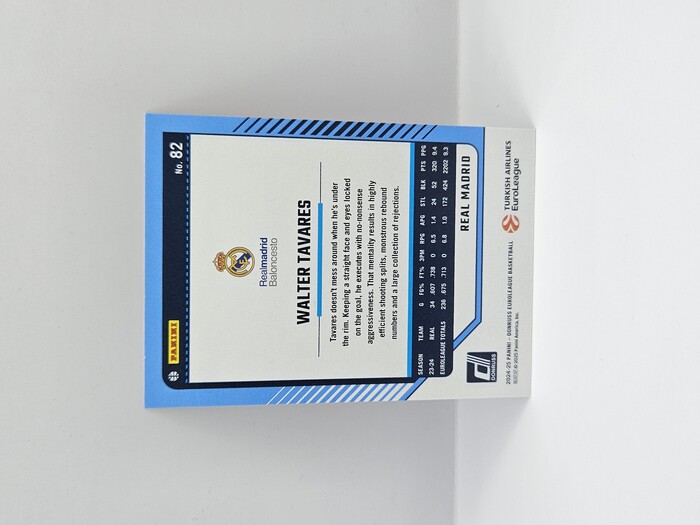 24-25 PANINI DONRUSS EUROLEAGUE REAL MADRID WALTER TAVARES ORANGE LASER 75/75