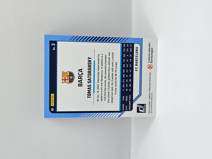 24-25 PANINI DONRUSS EUROLEAGUE BARCELONA TOMAS SATORANSKY SILVER LASER 010/149