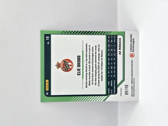 24-25 PANINI DONRUSS OPTIC EUROLEAGUE MONACO ELIE OKOBO BLUE 09/49