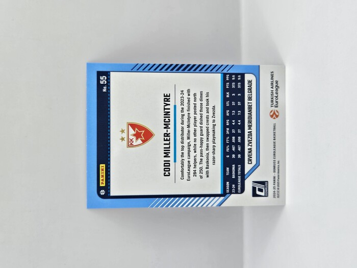 24-25 PANINI DONRUSS EUROLEAGUE CRVENA ZVEZDA CODI MILLER-MCINTYRE BLUE LASER 02/49