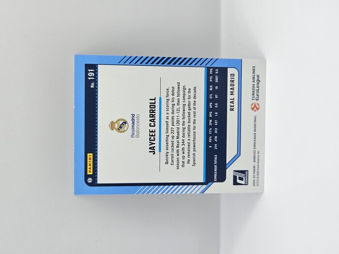 24-25 PANINI DONRUSS EUROLEAGUE REAL MADRID JAYCEE CAROLL Purple Press Proof 113/275