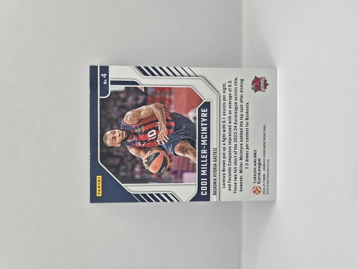 24-25 PANINI DONRUSS EUROLEAGUE BASKONIA CODI MILLER-MCINTYRE ''EUROLEAGUE LEADERS'' SILVER LASER 001/149