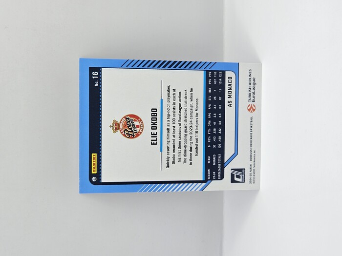 24-25 PANINI DONRUSS EUROLEAGUE MONACO ELIE OKOBO PURPLE PRESS PROOF 186/275