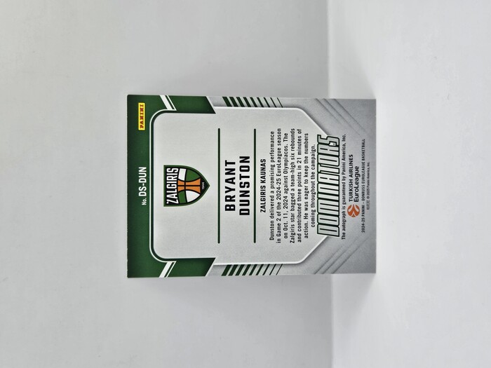 24-25 PANINI DONRUSS EUROLEAGUE ZALGIRIS BRYANT DUNSTON ''DOMINATORS'' AUTOGRAPH