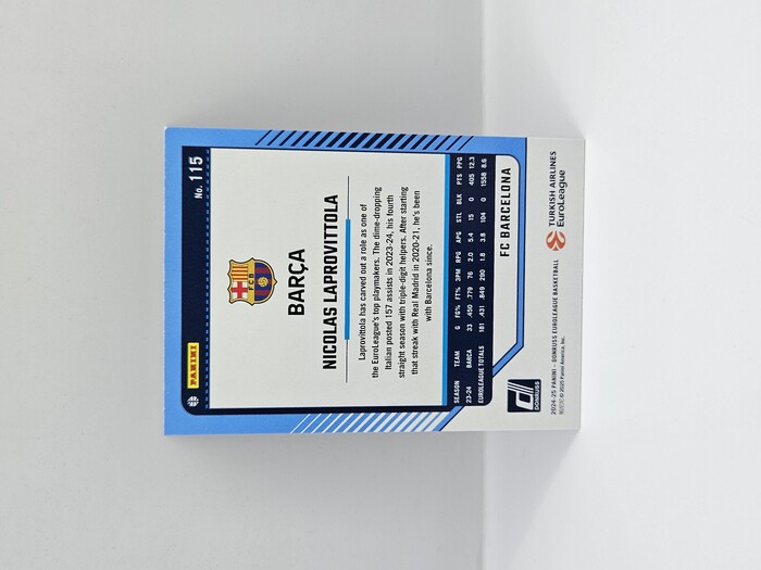 24-25 PANINI DONRUSS EUROLEAGUE BARCELONA NICOLAS LAPROVITTOLA PURPLE PRESS PROOF 184/275