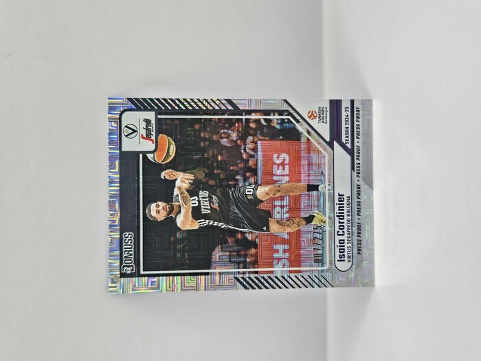 24-25 PANINI DONRUSS OPTIC EUROLEAGUE VIRTUS BOLOGNA ISAIA CORDINIER PURPLE PRESS PROOF 007/275